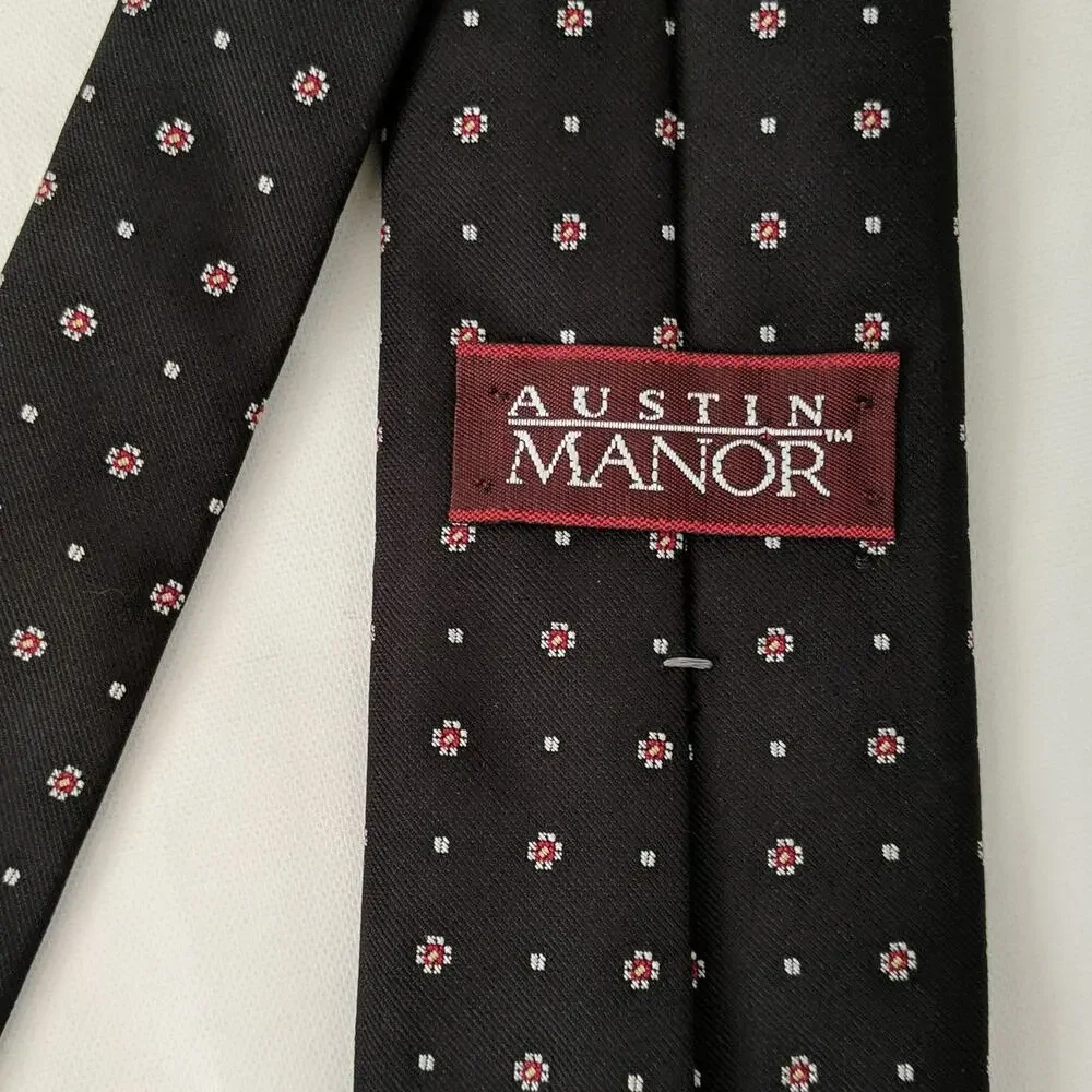 Austin Manor Designer Men's Necktie Printed‎ Vintage Tie Quality Rare EUC